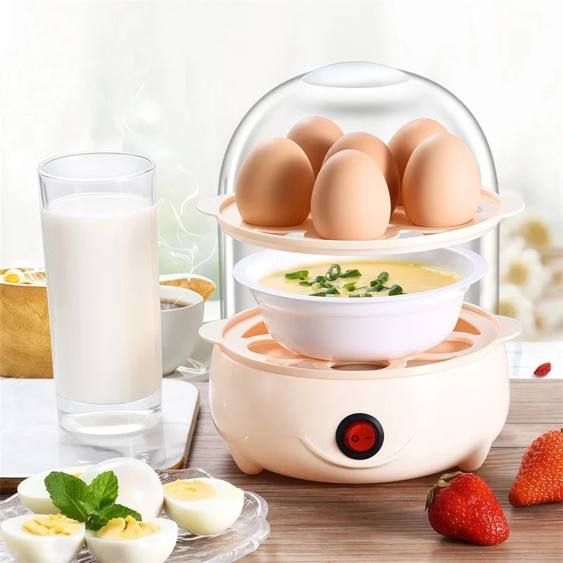 Multifunctional Egg Boiler Electric Egg Steamer Cooking Breakfast Machine Multi-Layers Egg Cooker Mini Steamer Poacher Kitchen