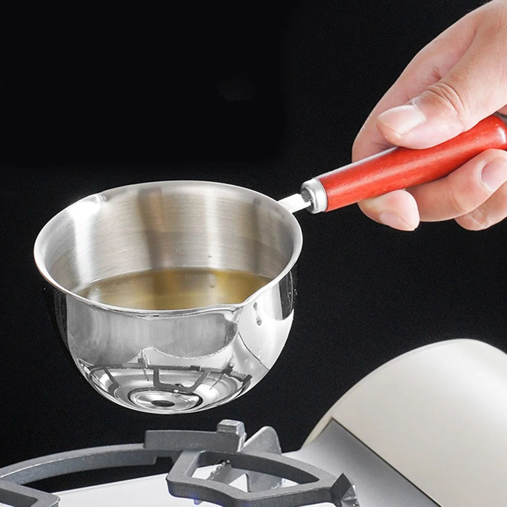 Stainless Steel Hot Oil Pot Milk Pan Stainless Steel Sauce Small Saucepan Cooking Boiling Butter Warmer Melting Kitchen Pan