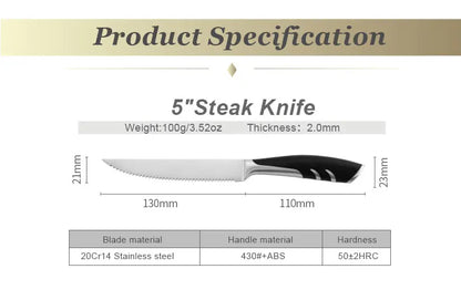 1/4/6/8 German High Carbon Stainless Steel Steak Knife Set Table Knife And Table Fork Set Double Forged Full Handle Dinner Knife