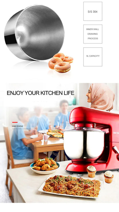6.5L Food Mixer Commercial Food Processor 1300W Stand Mixer