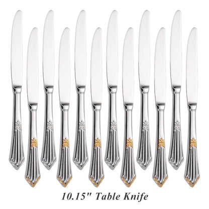 Royal Pack of 6 Table Knives Mirror Polished Set of 6 Dinner Knife Dishwasher Safe Suitable for Home Use Kitchen Pub