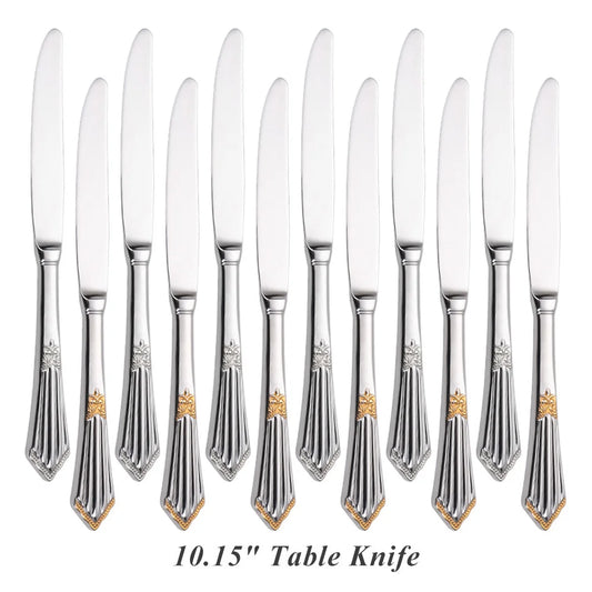 Royal Pack of 6 Table Knives Mirror Polished Set of 6 Dinner Knife Dishwasher Safe Suitable for Home Use Kitchen Pub