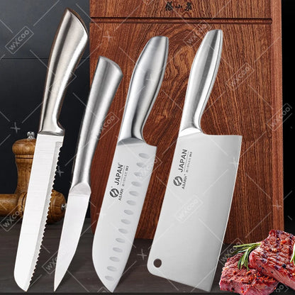 All Steel Kitchen Knife Set 7inch Santoku Knife Multi-Purpose Butcher Knife Bread Cutting Melon Fruit Knife Kitchen Accessories