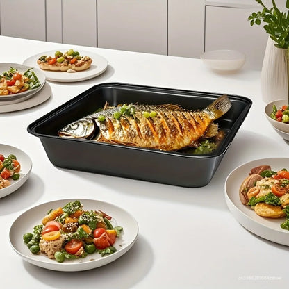 Nonstick Rectangular Carbon Steel Roasting Pan | Rustproof Baking Tray for Bread Cake Professional Kitchen Utensils Carbon Steel