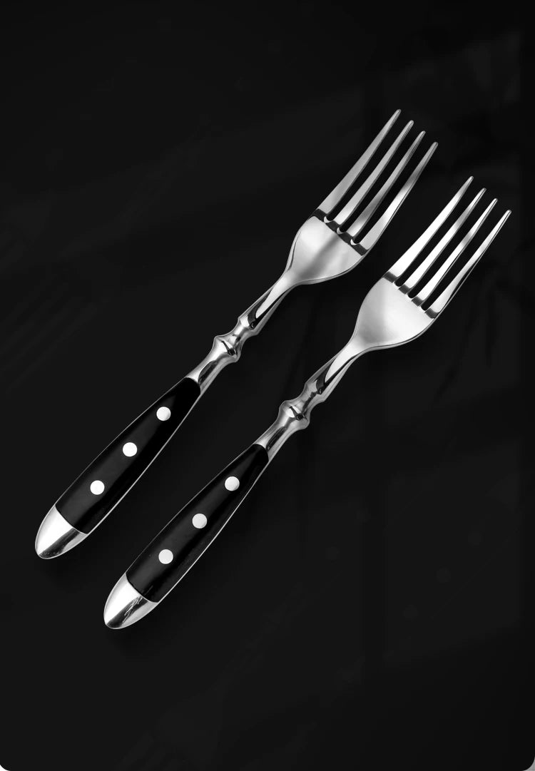 1/4/6/8 German High Carbon Stainless Steel Steak Knife Set Table Knife And Table Fork Set Double Forged Full Handle Dinner Knife