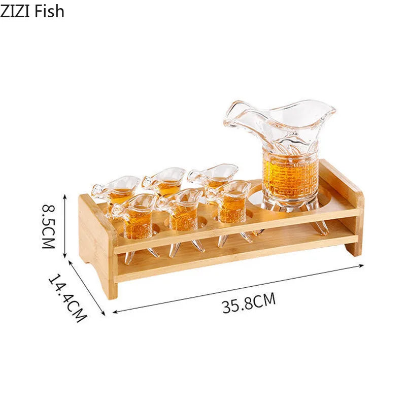10ml/100ml-6Pcs/set Transparent Wine Glass Set Spirit Glass Brandy Whiskey Vodka Shot Glass Nordic Style Family Party Wine Set