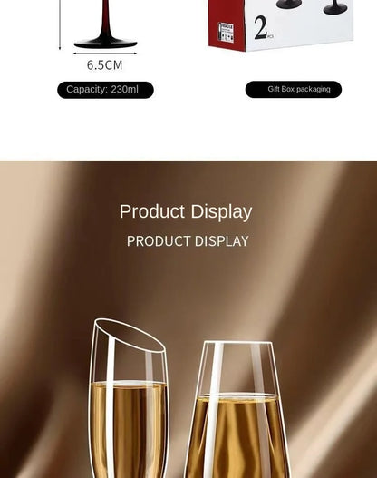 2Pcs/sets European Champagne Glass Goblet Gift Box Creative Crystal Glass Red Wine Champagne Glass Friends And Couples Gift