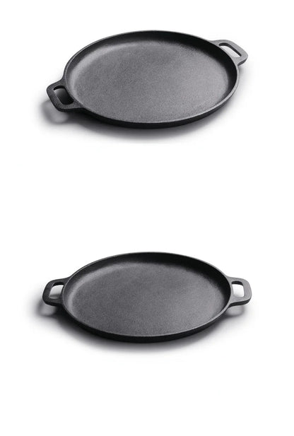 Cast Iron Skillet Pan Pancake Pizza Pan Thickened Oyster Raw Steak Pork Chicken Vegetables Cooking Pot Kitchen Outdoor BBQ Grill