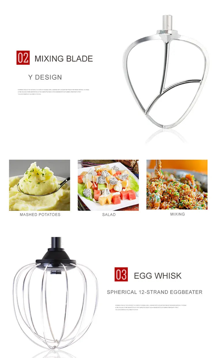 6.5L Food Mixer Commercial Food Processor 1300W Stand Mixer