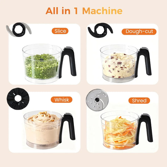 Food Processor Blender Combo for Vegetable, Dough, Safety Lock with 1.5L Glass Jar