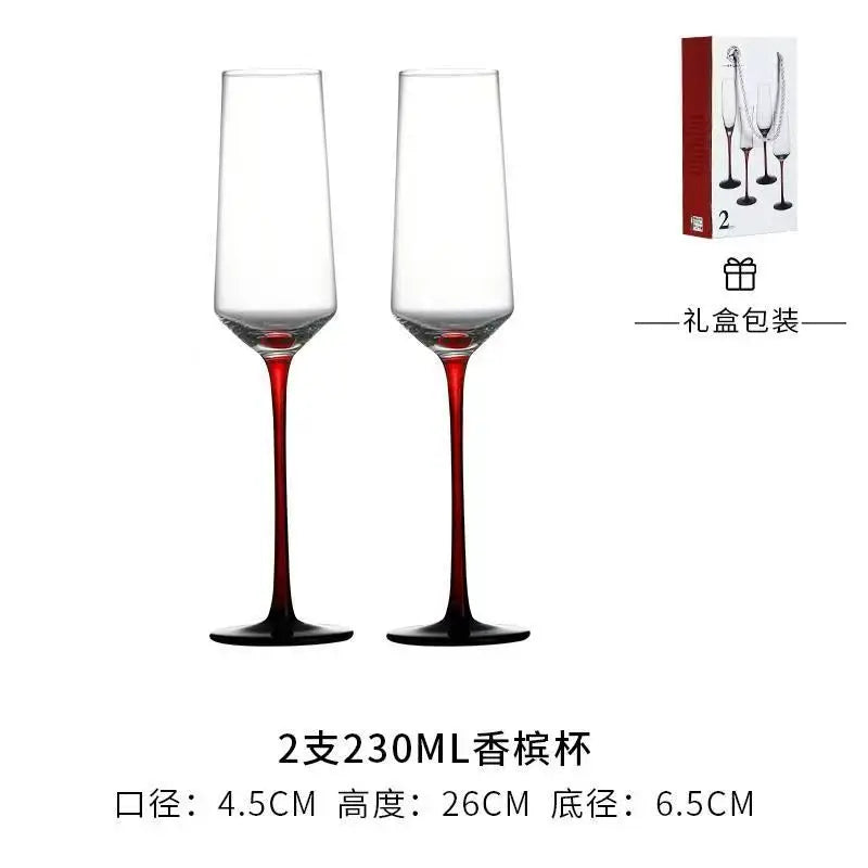 2Pcs/sets European Champagne Glass Goblet Gift Box Creative Crystal Glass Red Wine Champagne Glass Friends And Couples Gift