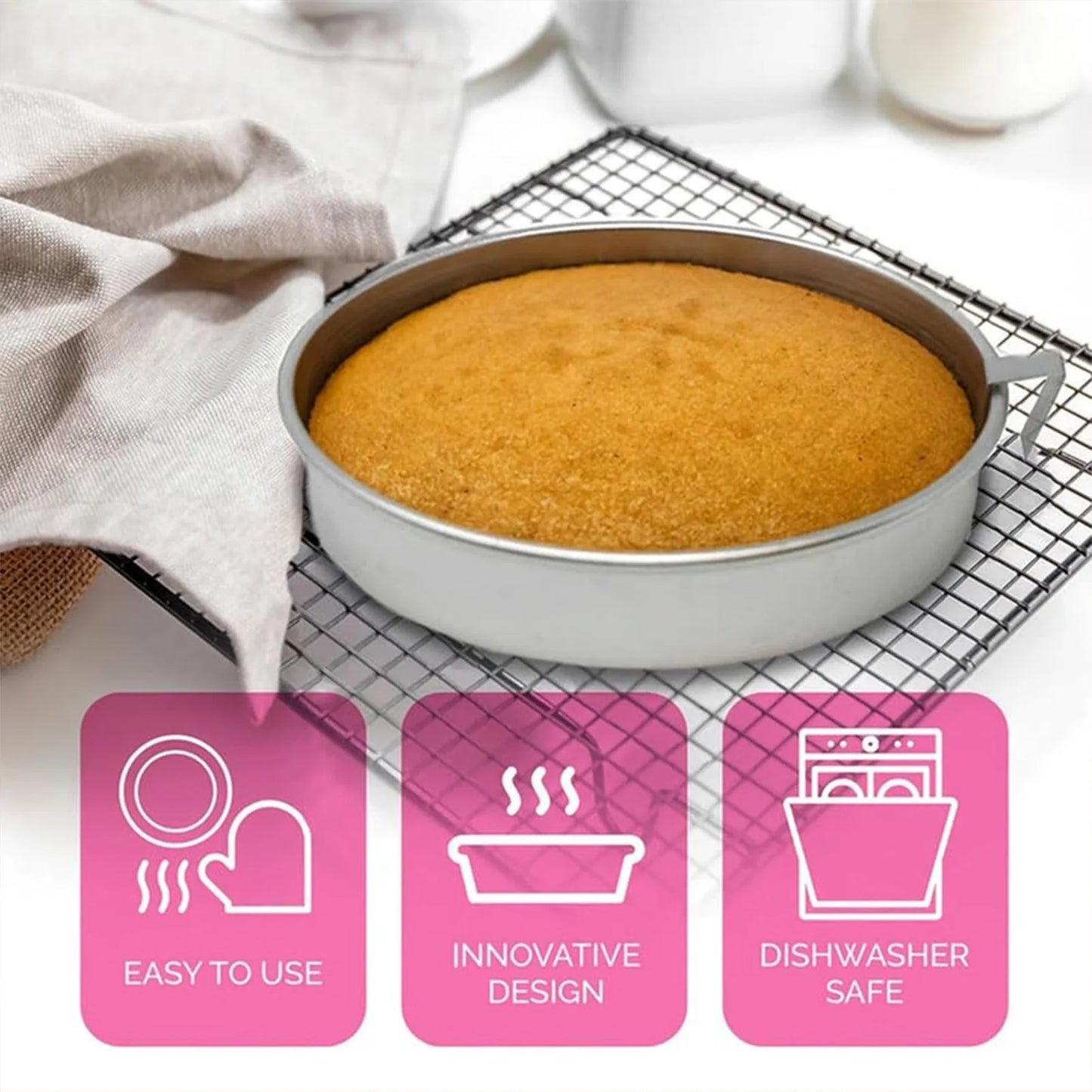 Round Cake Pans DIY Stainless Steel Baking Mold for Cheesecake Sponge Cake Non Stick Oven Safe Bakeware Cake Decorating Tools