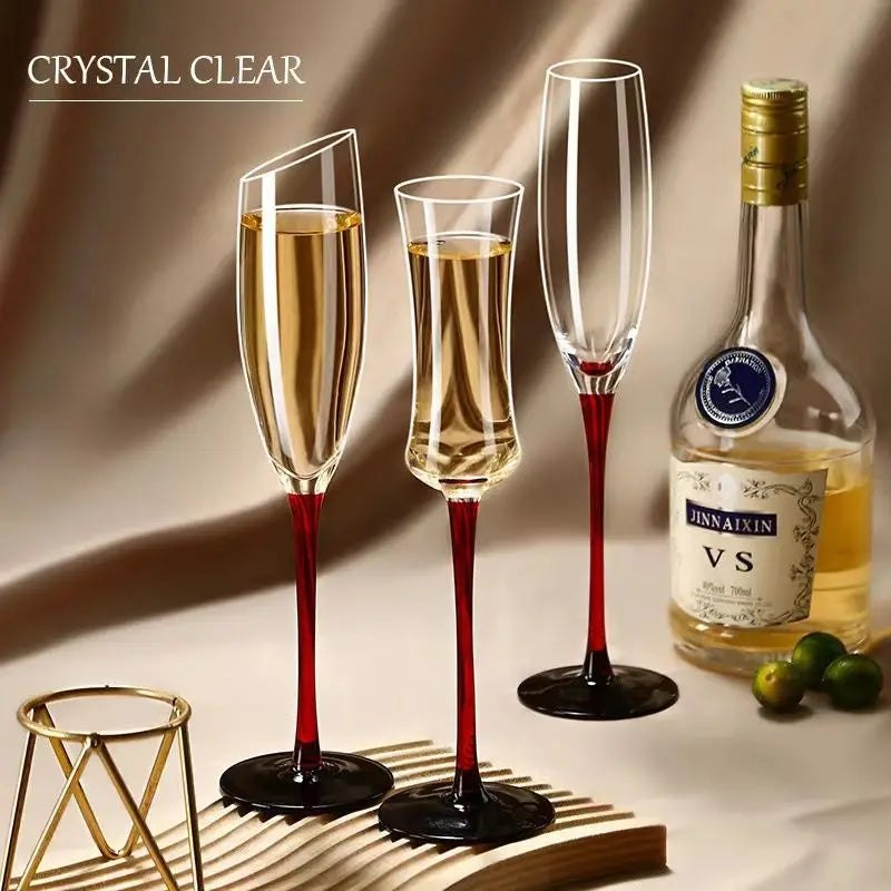 2Pcs/sets European Champagne Glass Goblet Gift Box Creative Crystal Glass Red Wine Champagne Glass Friends And Couples Gift