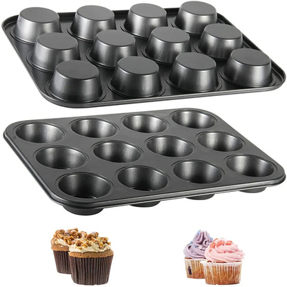 1pack Muffin Pan 6/12 Cups Square Cupcake Pan Muffin Tray Cupcake Mold Muffin Pan Carbon Steel Baking Pan Non Stick Bakeware