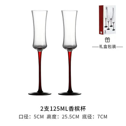 2Pcs/sets European Champagne Glass Goblet Gift Box Creative Crystal Glass Red Wine Champagne Glass Friends And Couples Gift