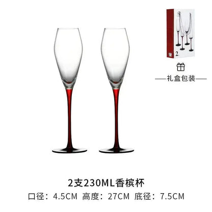 2Pcs/sets European Champagne Glass Goblet Gift Box Creative Crystal Glass Red Wine Champagne Glass Friends And Couples Gift