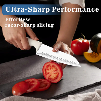 Knife Set, 15 Piece Knife Block Set with Built-in Sharpener, Dishwasher Safe, Rust Resistant, Ergonomic Handle, Stainless Steel