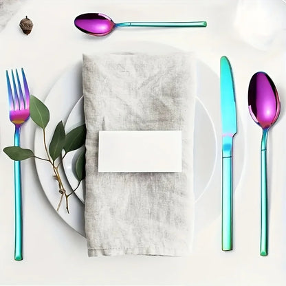 24 piece silver tableware set, suitable for 6-person stainless steel tableware kitchen new tableware hotel buffet available