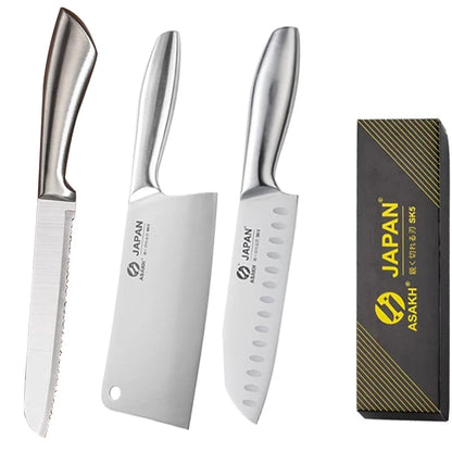 All Steel Kitchen Knife Set 7inch Santoku Knife Multi-Purpose Butcher Knife Bread Cutting Melon Fruit Knife Kitchen Accessories