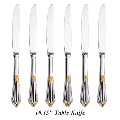 Royal Pack of 6 Table Knives Mirror Polished Set of 6 Dinner Knife Dishwasher Safe Suitable for Home Use Kitchen Pub