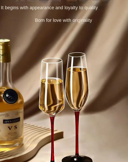 2Pcs/sets European Champagne Glass Goblet Gift Box Creative Crystal Glass Red Wine Champagne Glass Friends And Couples Gift