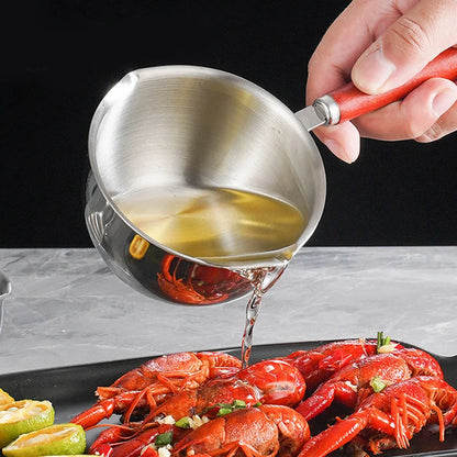 Stainless Steel Hot Oil Pot Milk Pan Stainless Steel Sauce Small Saucepan Cooking Boiling Butter Warmer Melting Kitchen Pan