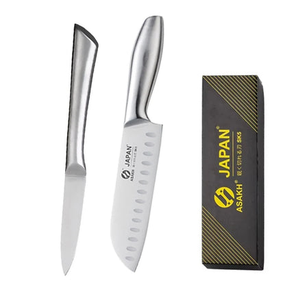 All Steel Kitchen Knife Set 7inch Santoku Knife Multi-Purpose Butcher Knife Bread Cutting Melon Fruit Knife Kitchen Accessories