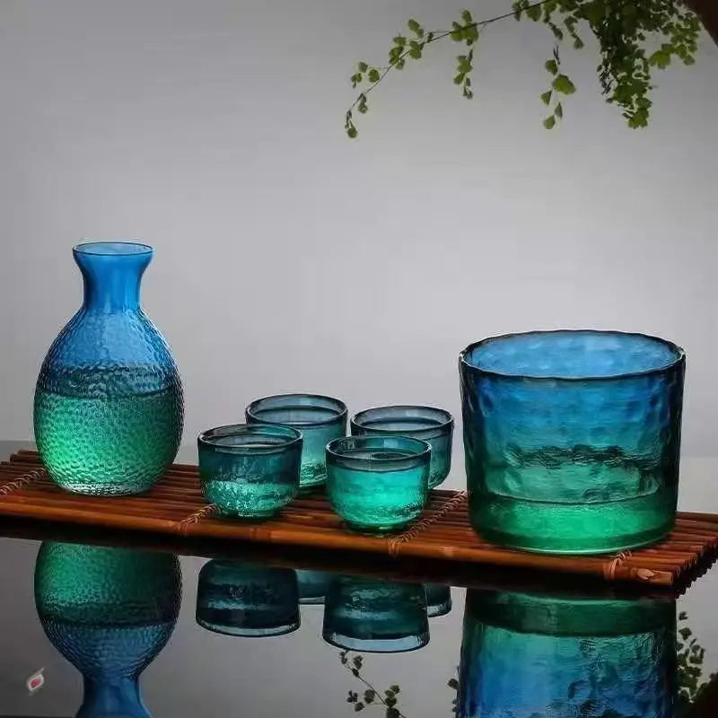 Japanese Glass Bar Sets Glass Sake Wine Set Baijiu Whisky Cocktail Set Glass Flask Barware Family Gathering Wine Glasses Gifts