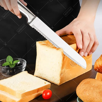 All Steel Kitchen Knife Set 7inch Santoku Knife Multi-Purpose Butcher Knife Bread Cutting Melon Fruit Knife Kitchen Accessories