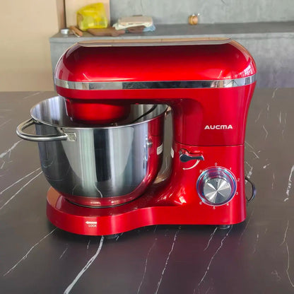 Aucma Stand Mixer 6.5QT 660W 6-Speed Kitchen Electric Food Mixer Bowl with Handle Stainless Steel Bowl
