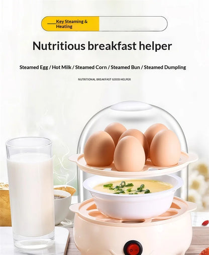 Multifunctional Egg Boiler Electric Egg Steamer Cooking Breakfast Machine Multi-Layers Egg Cooker Mini Steamer Poacher Kitchen