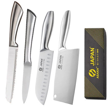 All Steel Kitchen Knife Set 7inch Santoku Knife Multi-Purpose Butcher Knife Bread Cutting Melon Fruit Knife Kitchen Accessories