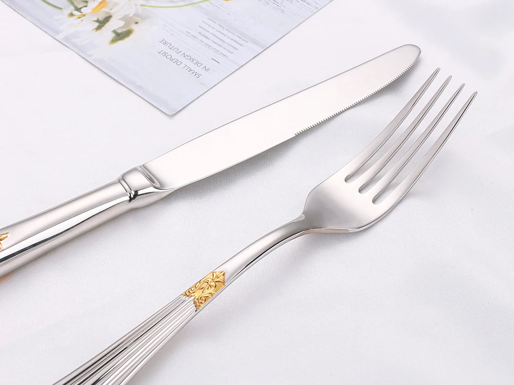 Royal Pack of 6 Table Knives Mirror Polished Set of 6 Dinner Knife Dishwasher Safe Suitable for Home Use Kitchen Pub