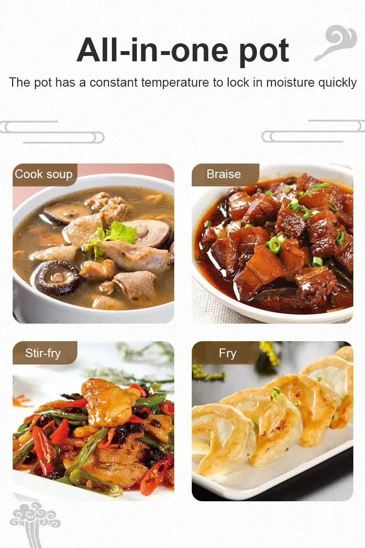 Cast Iron Pot Uncoated And Non Stick wok Casserole kitchen cooking pot cast iron skillet Cookware wok pan fry pan