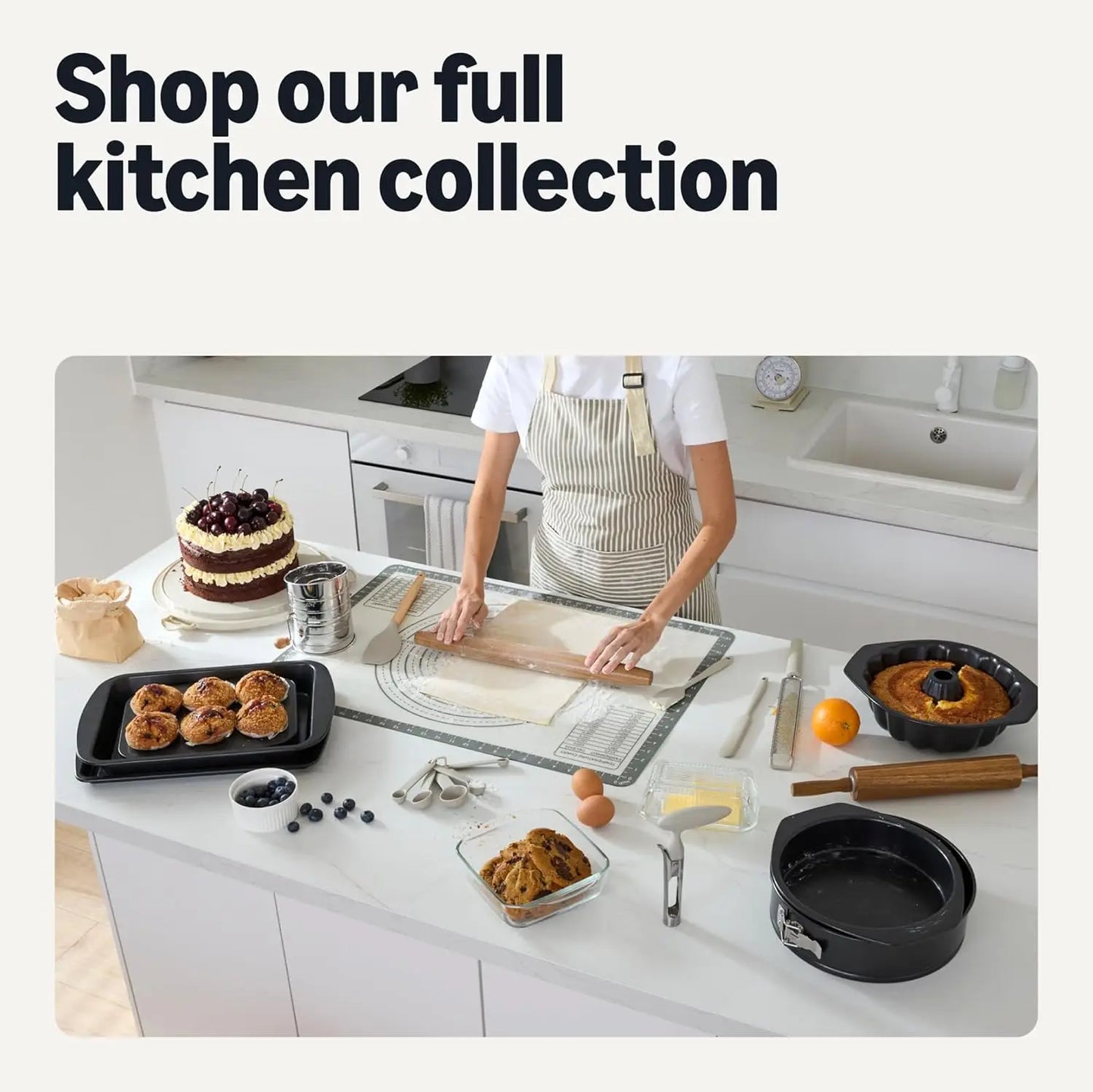Nonstick Bakeware 6-Piece Set, Stackable, Dishwasher and Oven-Safe, Baking Pan