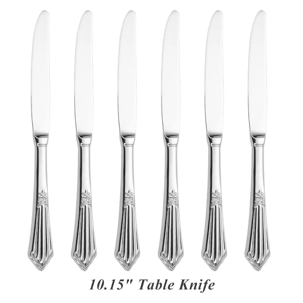 Royal Pack of 6 Table Knives Mirror Polished Set of 6 Dinner Knife Dishwasher Safe Suitable for Home Use Kitchen Pub