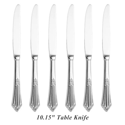 Royal Pack of 6 Table Knives Mirror Polished Set of 6 Dinner Knife Dishwasher Safe Suitable for Home Use Kitchen Pub