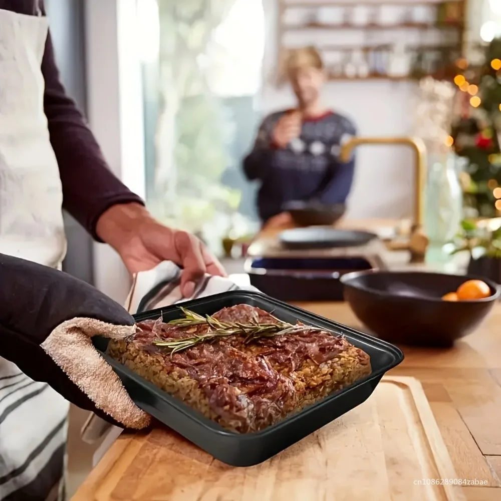 Nonstick Rectangular Carbon Steel Roasting Pan | Rustproof Baking Tray for Bread Cake Professional Kitchen Utensils Carbon Steel